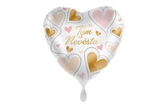 Balón foliový Tým Nevěsta - srdce - Rozlučka se svobodou - 43 cm