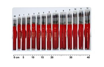 Sada kulatých štětců velikosti 00 až 12 - 144 ks