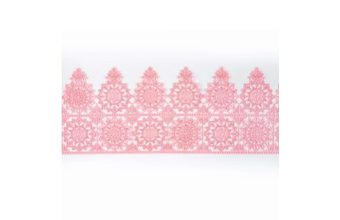 Cukrová krajka růžová - šířka 6 cm