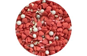 Cukrové zdobení mix červeno-bílý 50 g