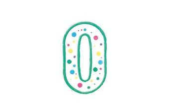 Narozeninová svíčka zeleno-bílá číslice 0