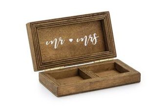 Dřevěná krabička na snubní prstýnky 10 x 5,5 cm