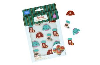 Vánoční jedlé cukrové dekorace - Sváteční nálada (sada 12 kusů)