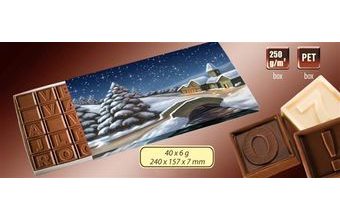 Reklamní čokoládová zpráva 40x6g s vaším motivem/logem - od 100 ks