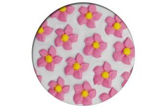 Cukrová dekorace - Jiřiny 28 ks růžová