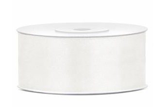 Saténová světle krémová stuha 25mm/25m