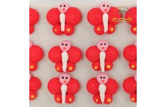 Cukrové dekorace motýlek červený