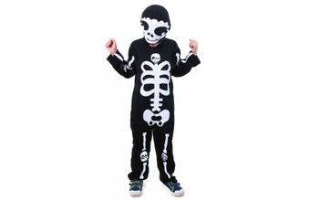 Dětský kostým kostlivec s čepicí - Halloween - vel. M - EKO