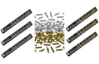 Konfety 40 cm ZLATÉ metalické 3ks, STŘÍBRNÉ metalické 3 ks