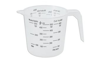 Odměrka plastová s potiskem měřítek - 0,5 l