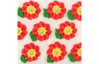 Cukrové dekorace velké květy na platíčku 5