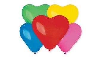 Balón Srdce barevné 1 ks