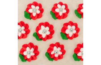 Cukrové dekorace velké květy na platíčku 9