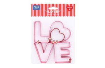 Valentýnská sada vykrajovátek na sušenky - LOVE (5 ks)