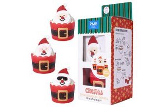 Vánoční sada na zdobení cupcakes - Emoji Santa (sada 6)
