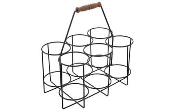 Stojan kov/dřevo na pivní láhve/půllitry 6 pozic