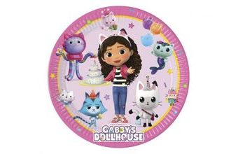 Papírové talíře Gábinin kouzelný domeček - Gabby's Dollhouse - 23 cm - 8 ks