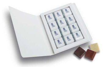 Reklamní pralinková kniha 12x12g, stuha s vaším motivem/logem - od 150 ks