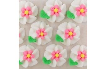 Cukrové dekorace velké květy na platíčku 11