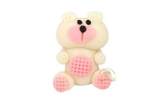 Figurka 3D 60g medvídek bílo-růžový