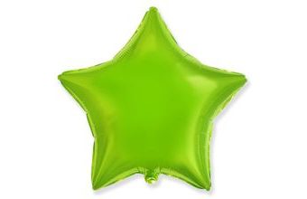 Balón foliový 45 cm Hvězda zelená limetka