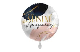 Balon foliový Štastné narozeniny - kulatý - 43 cm