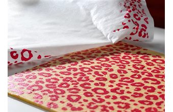 Pečící folie s dekorem leopard tmavá / růžová