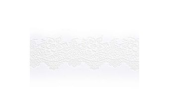 Cukrová krajka bílá - šířka 6 cm