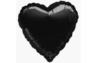 Foliový balón 45 cm Srdce černé
