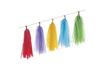 Girlanda střapce - pompom - multicolor barevná - 20 ks - 420 x 30 cm