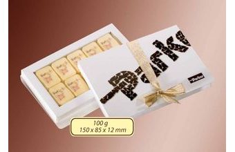 Reklamní bonboniéra 10ks - 100g, stuha s vaším motivem/logem - od 150 ks