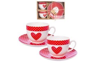 Hrnek porc.+podšálek TEČKA 0,28 l 2 ks