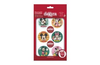 Dekorace z jedlého papíru na cupcaky Mickey a Minnie 5,8cm 6ks