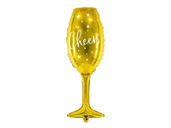 Balón fóliový Sklenice šampaňského - champagne "Cheers" 28x80 cm