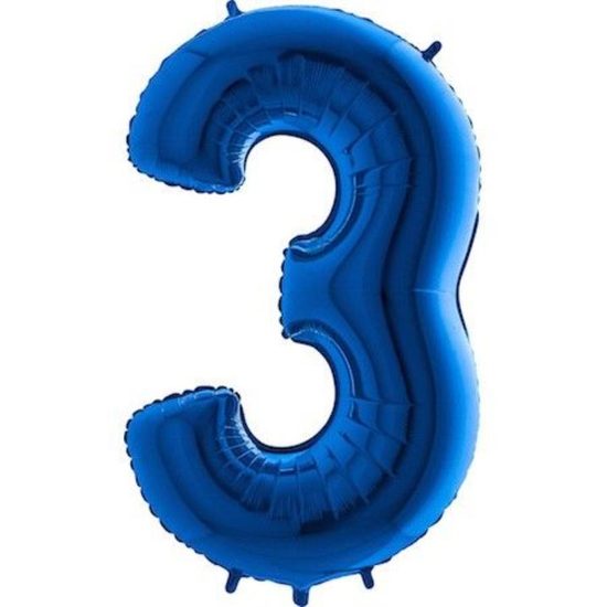 Balón foliový číslice MODRÁ - BLUE 115 cm - 3