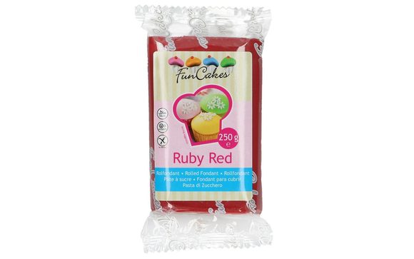 Rubínově červený rolovaný fondant  Ruby Red (barevný fondán) 250 g