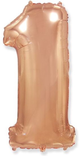 Balón foliový číslice růžovozlatá - Rose Gold 115 cm - 1