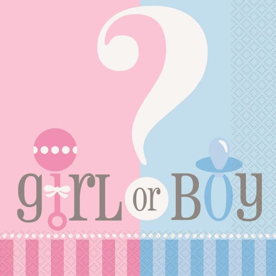 Ubrousky Gender reveal "Girl or Boy" - "Holka nebo kluk"