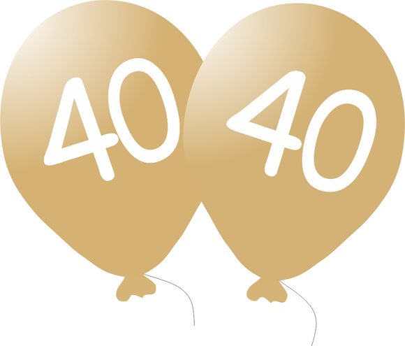 Balónek 40. narozeniny zlatý metalický