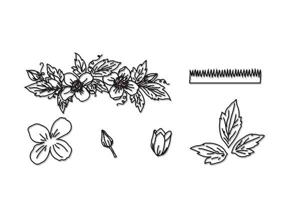 Patchwork vytlačovač Clematis & Leaves (Klematis a lístky)
