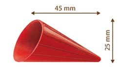 Čoko kornoutek - červený 900 g / cca 264ks