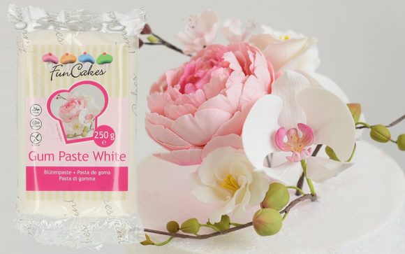 Gum pasta bílá - hotová hmota na modelování květin a jemných tvarů 250 g