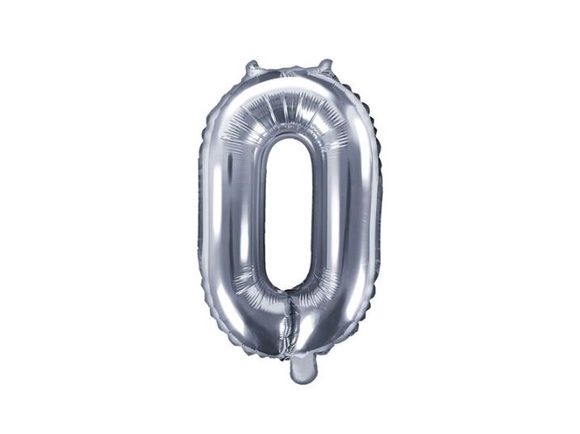 Balón foliový číslice stříbrná 35 cm - 0 (NELZE PLNIT HELIEM)