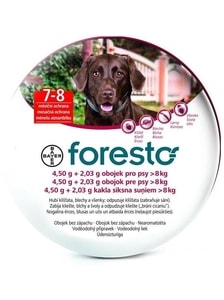 Foresto 4,50 g+2,03 g obojek pro psy nad 8 kg obojek 1ks 70 cm Foresto 4,50 g+2,03 g obojek pro psy nad 8 kg obojek 1ks 70 cm