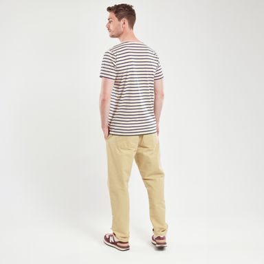 Brooksfield Pleated Linen Trousers — Terracotta