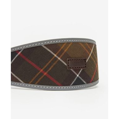 Barbour Reflective Tartan Dog Collar — Taupe/Pink Tartan