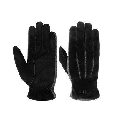 Zimné rukavice Stetson z nappa bravčoviny a vlny - Black