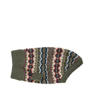 Barbour Case Fair Isle Dog Jumper — Olive