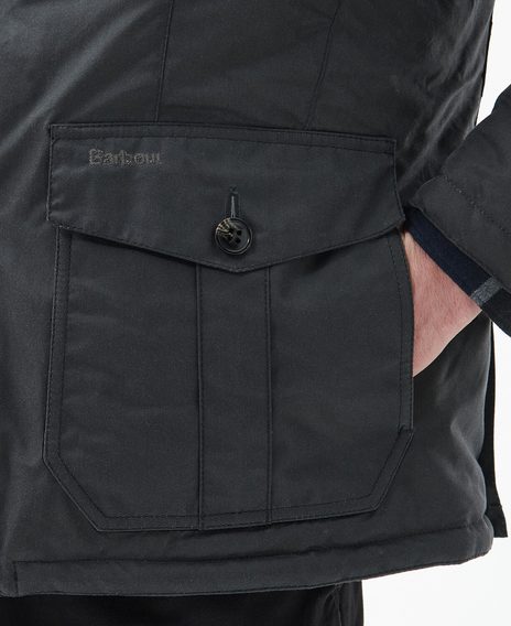 Barbour Winter Lutz Wax Jacket — Grey