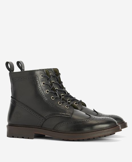 Barbour West Brogue Boots — Black